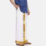 Men White Solid Readymade Dhoti