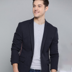 Men Solid Single-Breasted Regular Fit Casual Blazer