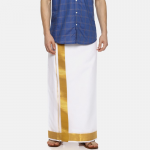 Men White Solid Readymade Dhoti