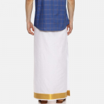 Men White Solid Readymade Dhoti