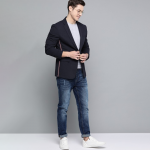 Men Solid Single-Breasted Regular Fit Casual Blazer