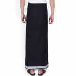 Men Silver Star Border Fancy Dhoti - Silver Border