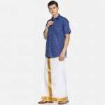 Men White Solid Readymade Dhoti